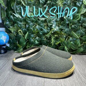 Olukai Hamani Hulu Mens Size 13 Slippers Dusty Olive Slip On Shoes Wool Warm NEW